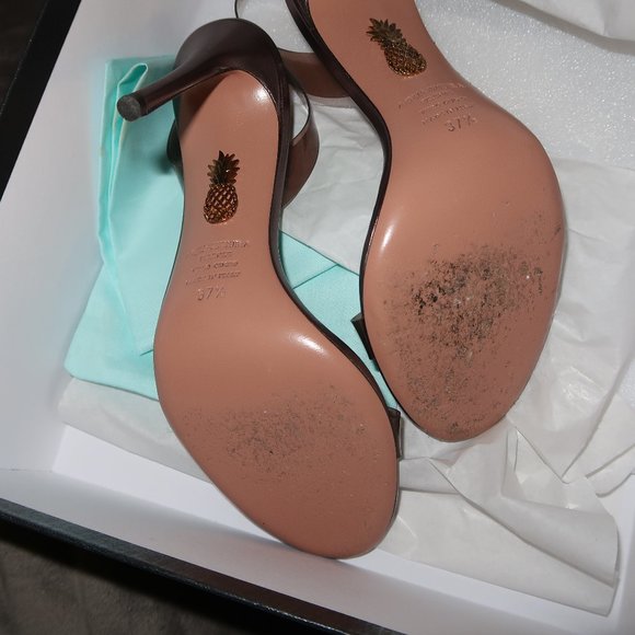 Aquazzura So Nude Plexi Heeled Sandals | Size 37.5 - Picture 5 of 6